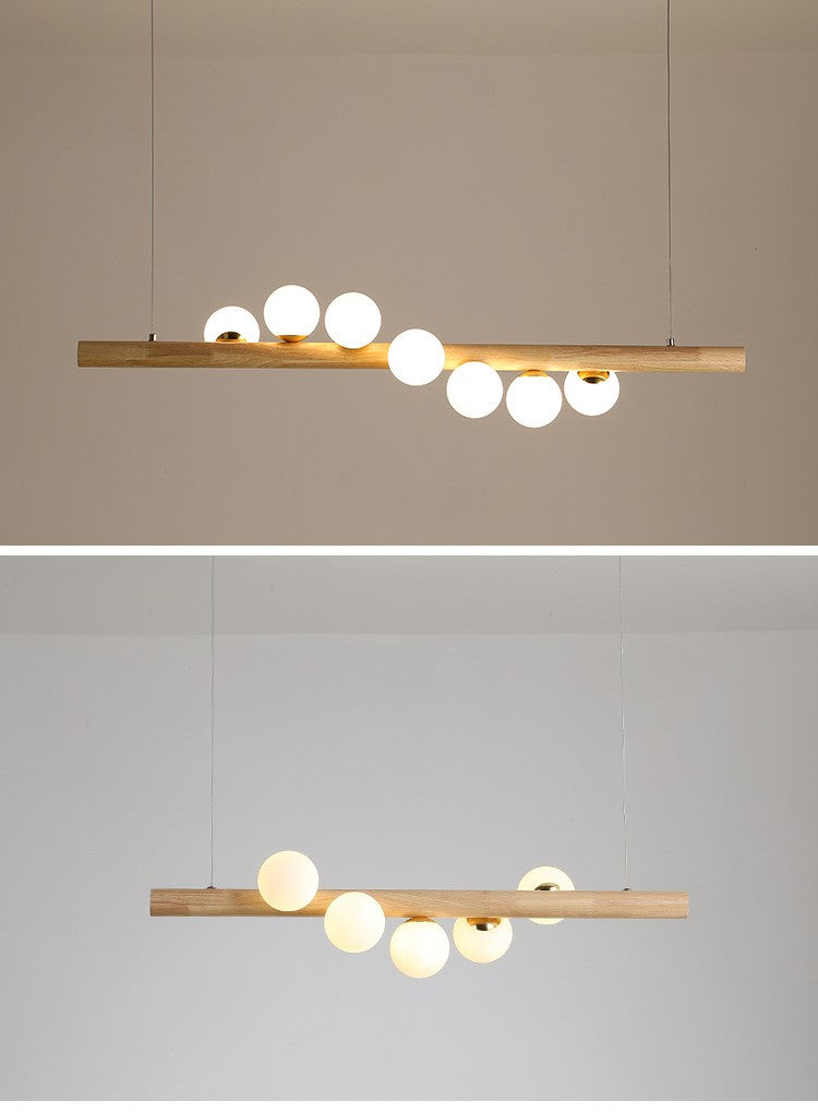 Lustre en bois massif moderne minimaliste en rondins