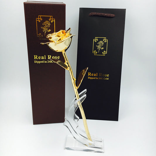 Christmas Valentine's Day Birthday Gift 24K Full Gold Plated Rose