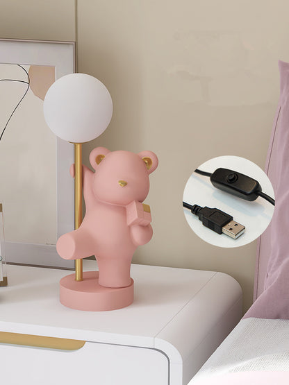 Lámpara de noche linda de la mesita de noche del dormitorio de la decoración creativa del oso