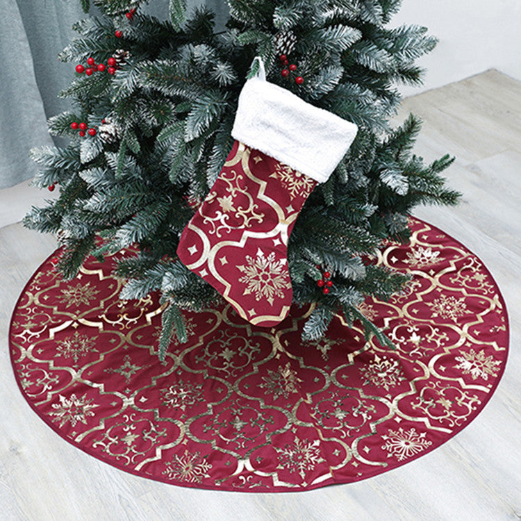 Falda para árbol de Navidad con decoraciones de una sola capa