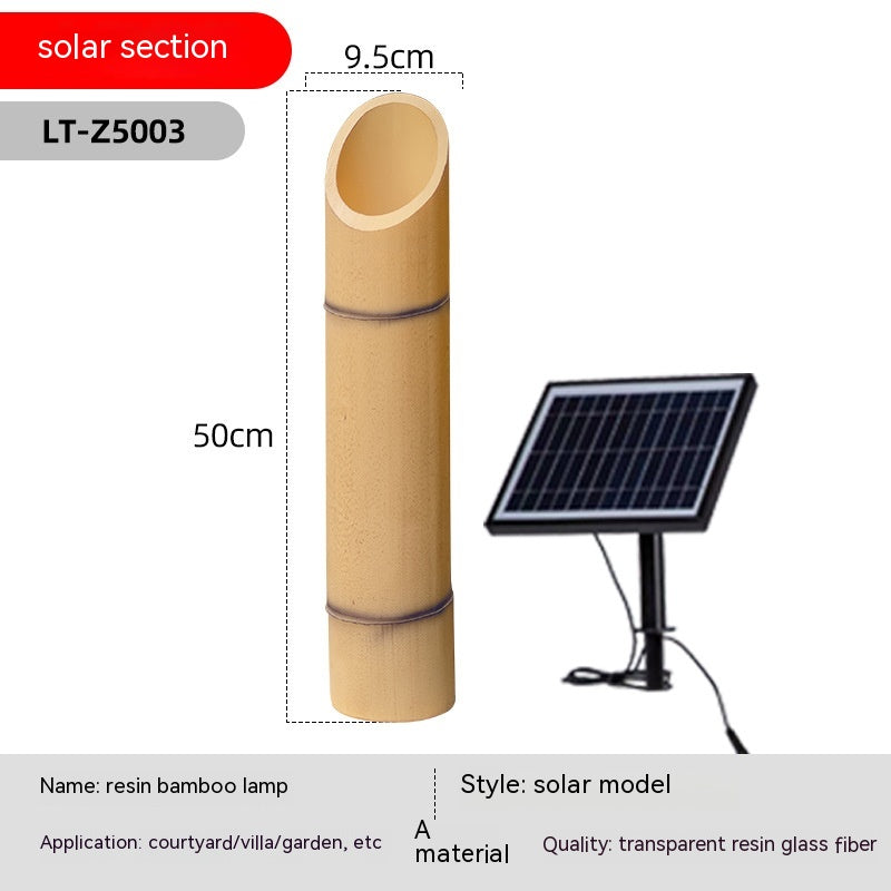 Jardín solar de la lámpara de bambú de la simulación impermeable al aire libre