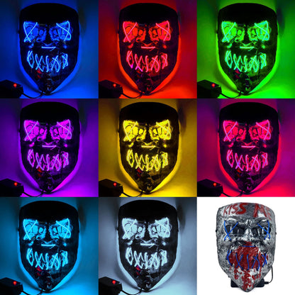 Masque LED froid, accessoire d'horreur d'Halloween