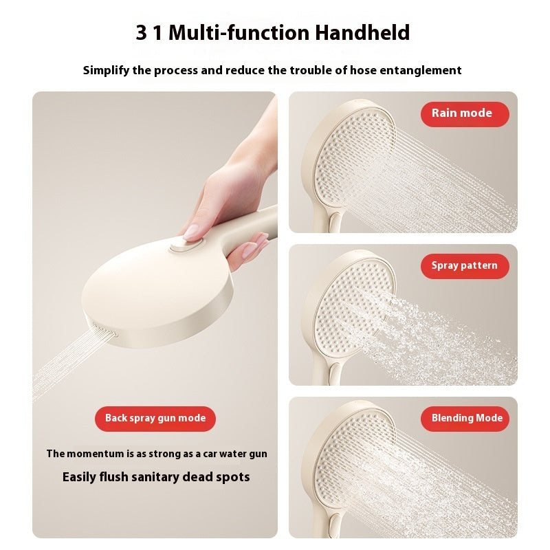 Bathroom Simple Milky White Handheld Shower Head Set Household