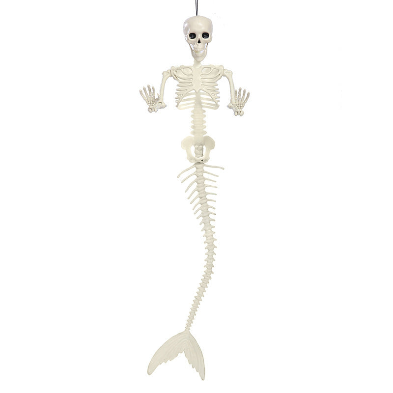 Cintre de squelette de poisson en forme de crâne d'Halloween, accessoires de chambre de simulation de posture fixe