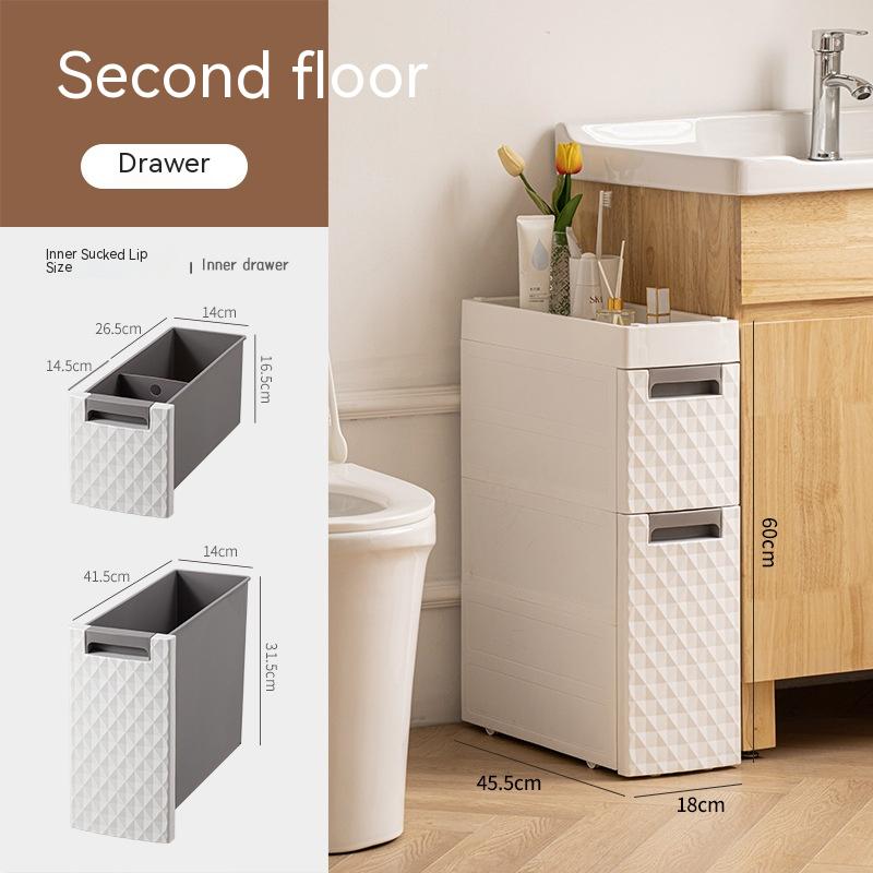 Plastic Floor-standing Multi-layer Toilet Corner Shelf Bathroom Toilet Side Storage Cabinet