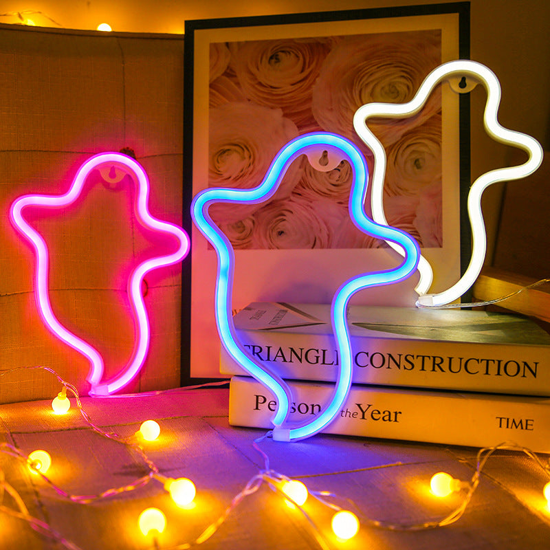 Lampe de modélisation créative Halloween Ghost Neon Home