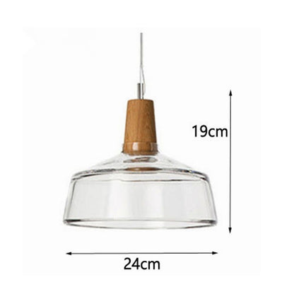 Luminaire suspendu en verre Led moderne avec bois lampe suspendue rustique Vintage pour café Bar Restaurant maison déco Loft éclairage