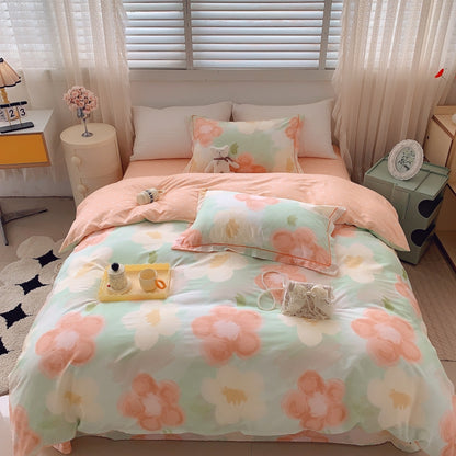 Juego de cuatro piezas de cama de algodón con estampado simple de moda para el hogar