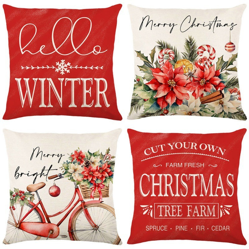 Home Christmas Decorative Printed Pillowcase