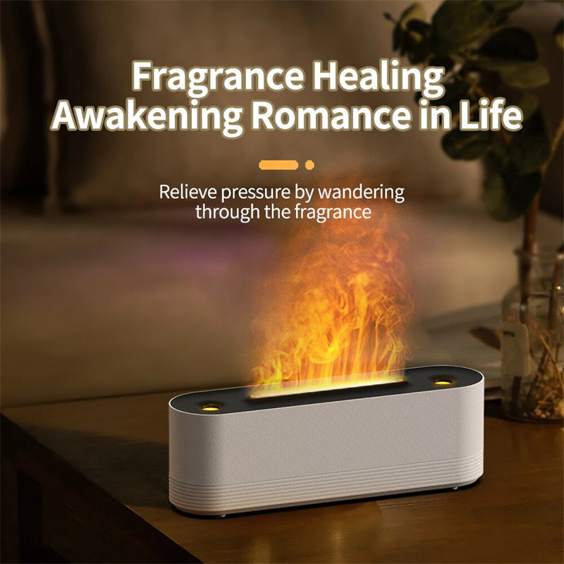 Flame Air Humidifier Ultrasonic 7 Colors Aroma Diffuser LED Cool Mist Maker Fogger Essential Oil Room Fragrance Office Home Decor