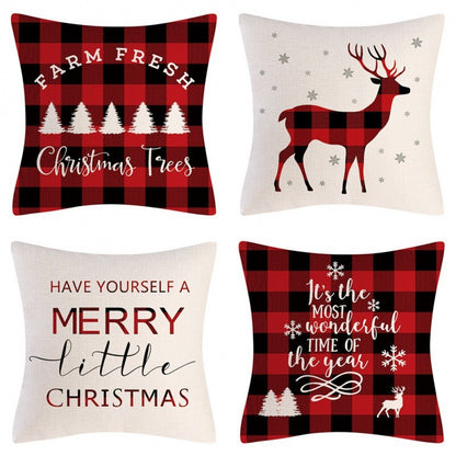 Home Decoration Christmas Pillow Cover Four-piece Set