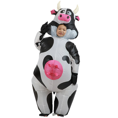 Disfraz de cosplay para fiesta, divertido disfraz de vaca Bobo, ropa inflable