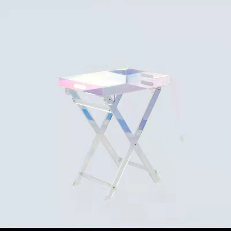 Table pliante portative en acrylique transparent, petite