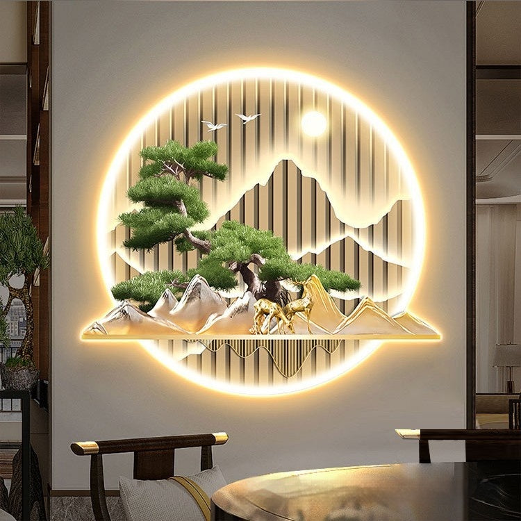 Household Entrance Painting New Chinese Landscape Welcoming Pine Corridor Luminous