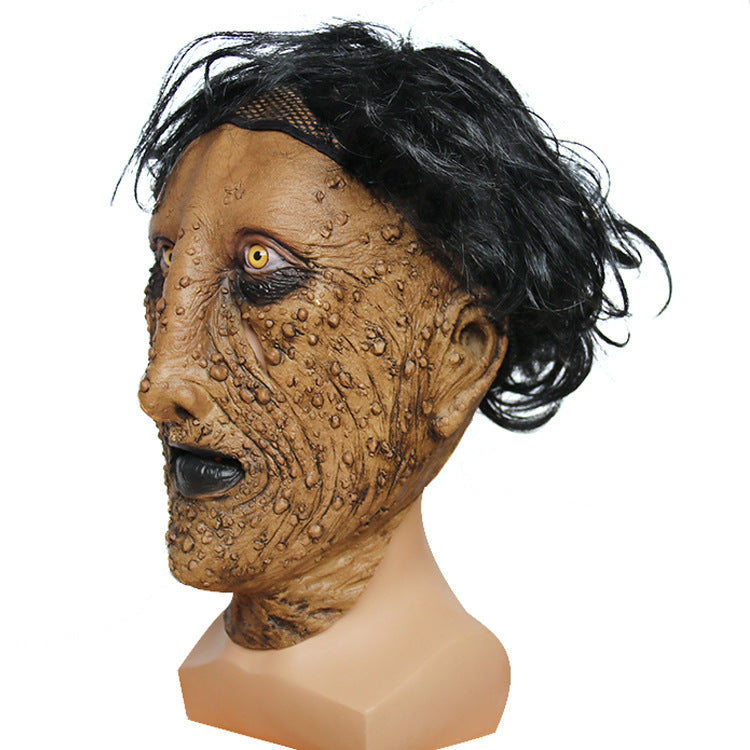 Latex Horror Face Halloween Mask With Black