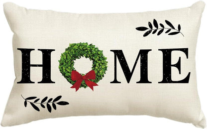 Christmas Simple Linen Pillow Cover Home Sofa Decoration