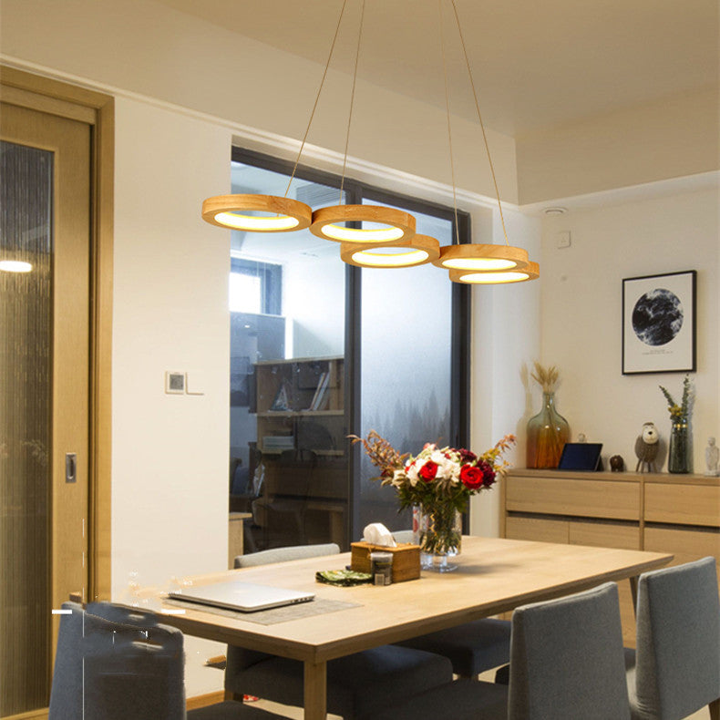 Simplicity Solid Wood Dining Pendant Circle