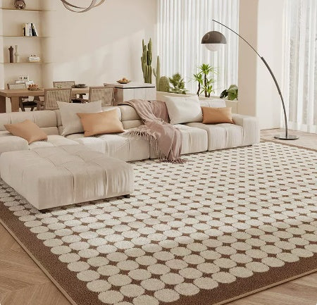 Tapis de salon en damier, coussin de sol pour chambre à coucher, canapé, Table basse, couverture résistante à la saleté