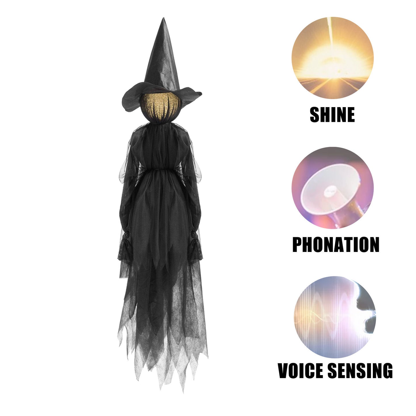 Halloween Colorful Luminous Three Hand-in-hand Witch Single Ghost Atmosphere Layout Scene Decoration Props