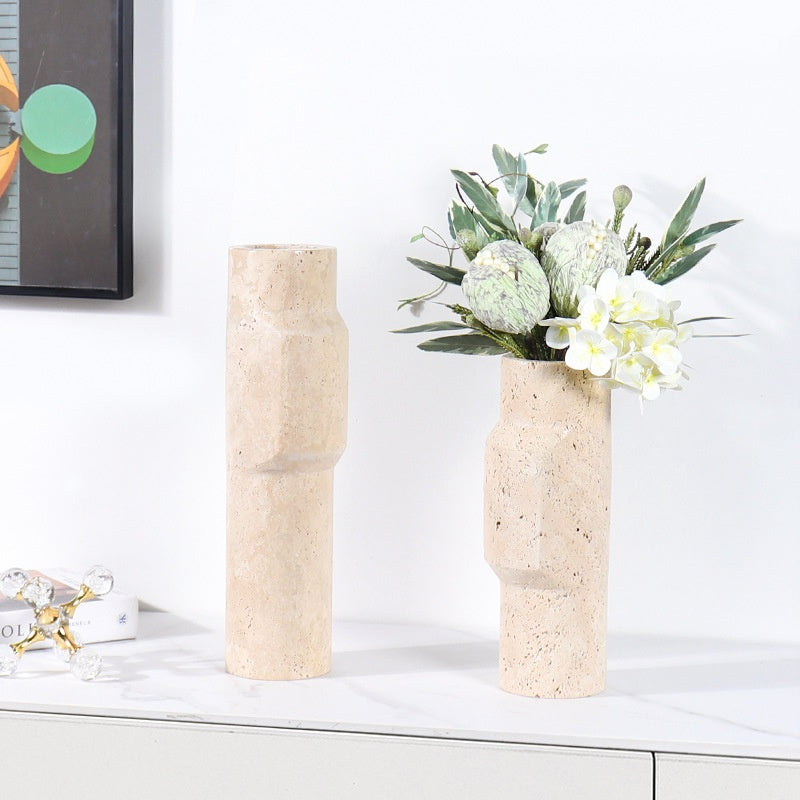 Modern Light Luxury Natural Marble Vase Decoration