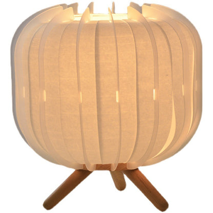 Petite lampe de table en bois massif de ménage minimaliste chinois moderne