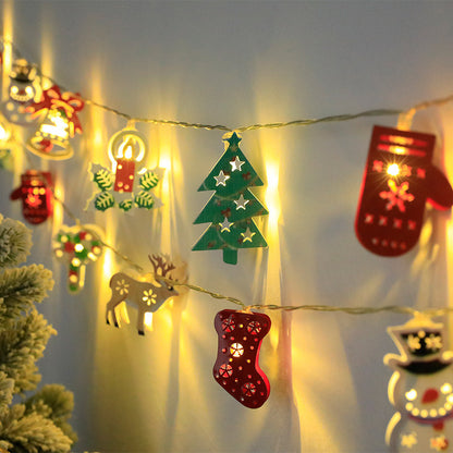 Cadena de luces LED navideñas, Papá Noel, alce, muñeco de nieve, adorno navideño, cadena de luces, decoraciones navideñas, regalo de Navidad de Año Nuevo