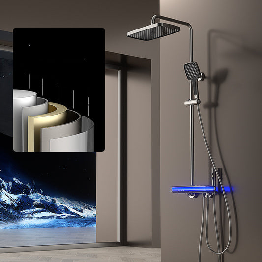 Home Dual Digital Display Ambient Light Thermostatic Shower Set