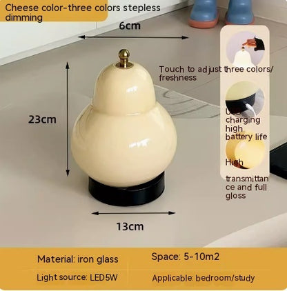 Lampe de table poire charge tactile lampe en verre portable