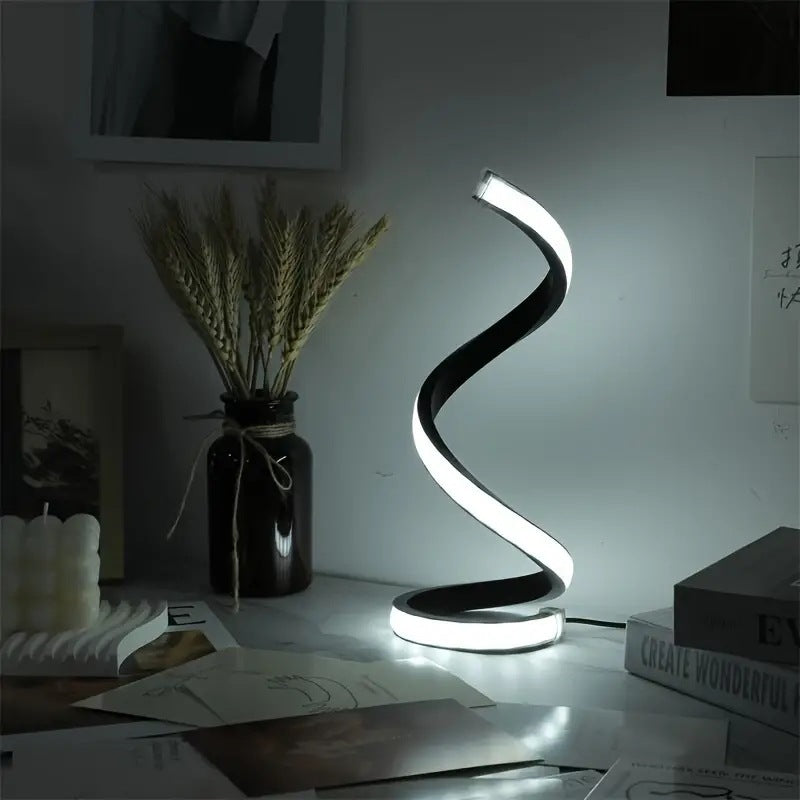 Lámpara de mesa decorativa moderna con luz LED circular de escritorio, tres en uno, con alimentación por USB