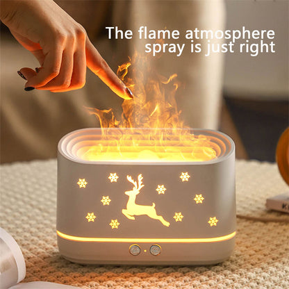 Humidificateur diffuseur de flamme d'élan silencieux lampe d'ambiance domestique décorations de Noël pour la maison