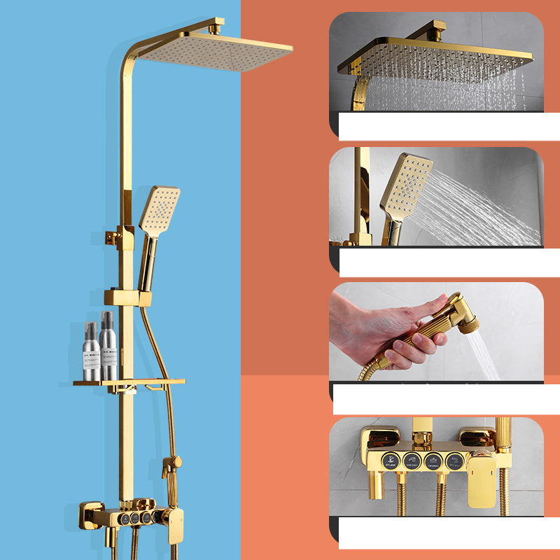 Gold Chromed Shower System with Bidet Spray