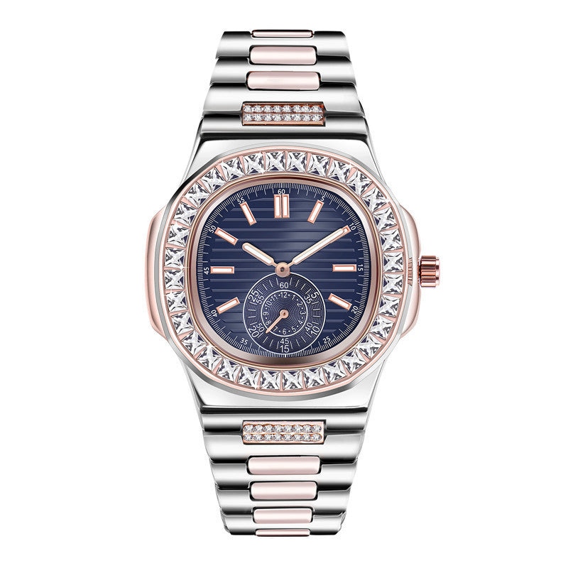 Montres cadeaux en diamant de marque de luxe en alliage de mode pour hommes