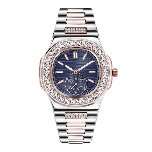 Montres cadeaux en diamant de marque de luxe en alliage de mode pour hommes