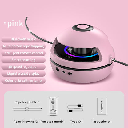 Máquina de saltar cuerda inteligente, máquina de saltar a la cuerda, ajuste de velocidad de 10 niveles, luz Led de siete colores, función de música inalámbrica