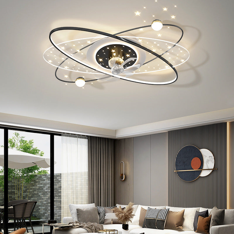 Rotating Head Shaking Silent Living Room Fan Light