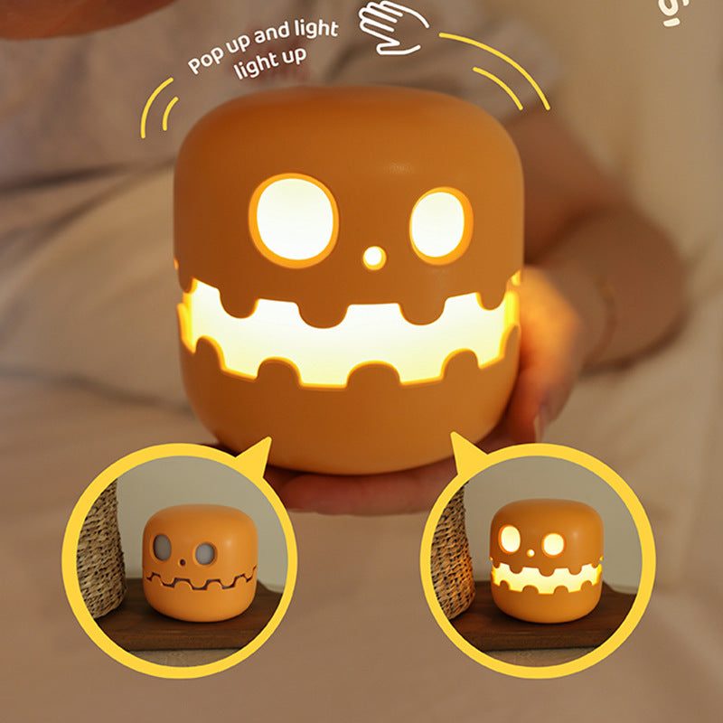 Lámpara de calabaza para mesita de noche, divertida decoración de Halloween, luz ambiental para dormitorios, sala de estar, regalo de cumpleaños para niños, decoraciones de Halloween