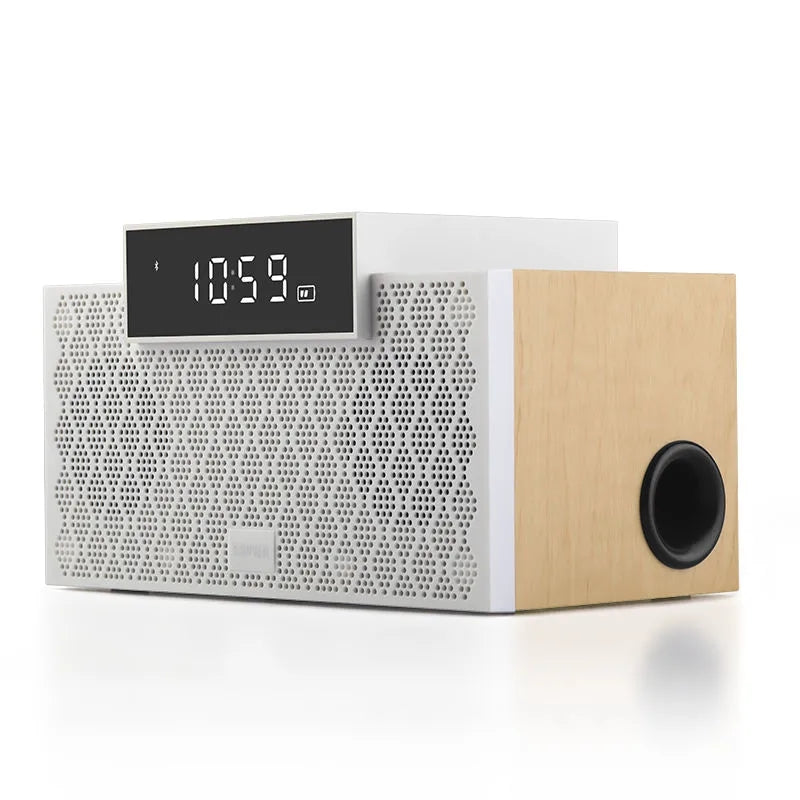 M260 Altavoz Bluetooth inalámbrico Reloj despertador inteligente Hogar de madera