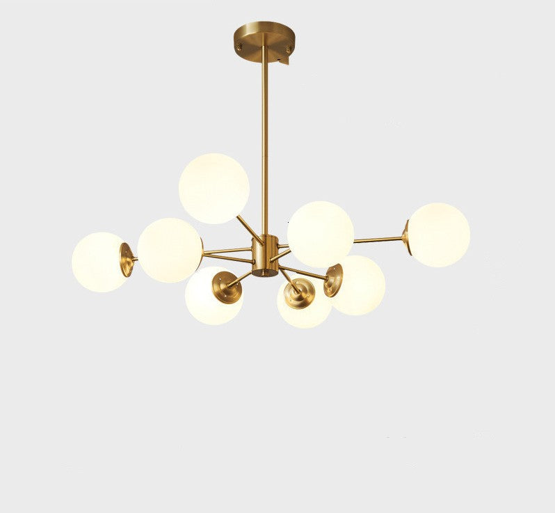 Full Copper Nordic Chandelier Living Room Light