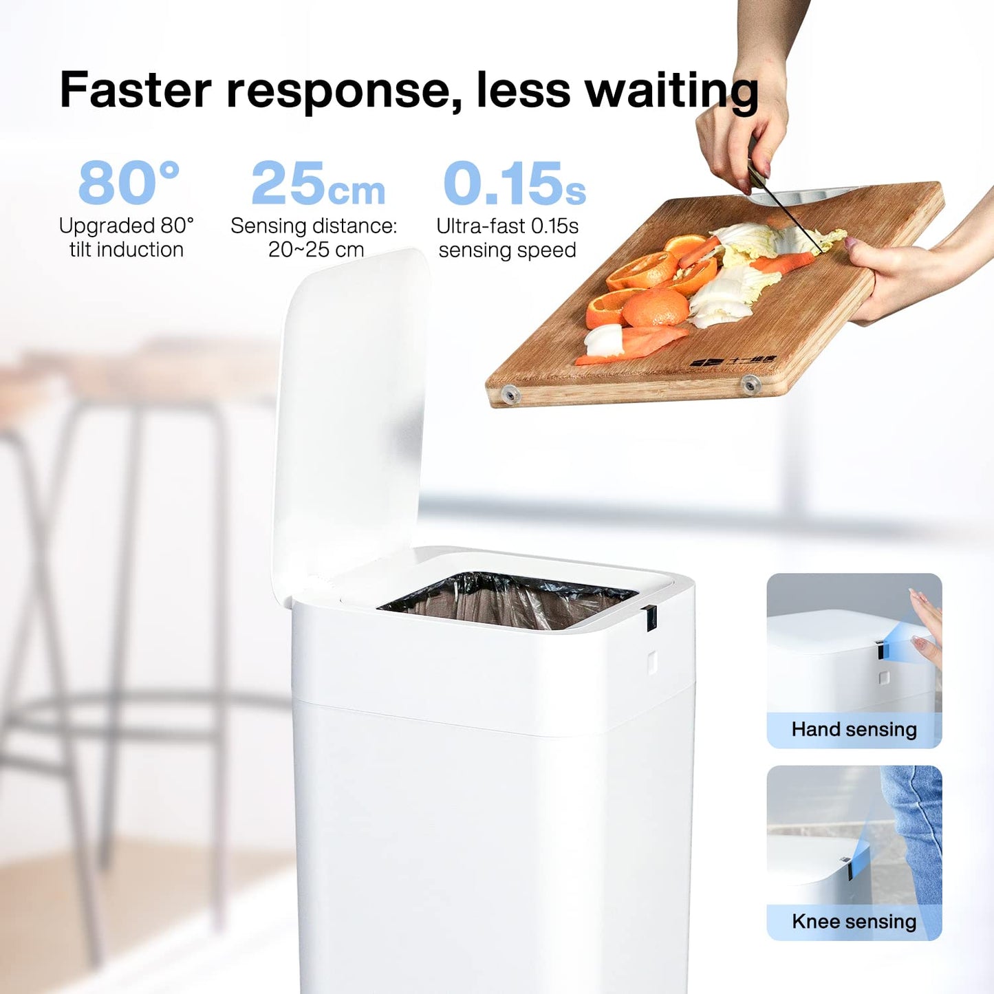 Fully Automatic Sealing And Bag Change Smart Inductive Ashbin Kitchen Living Room Room Hotel Office Room Bucket Box