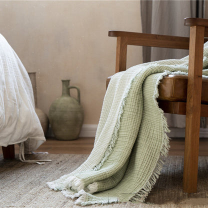 Couverture d'été fine en gaze de coton à quatre couches de classe A