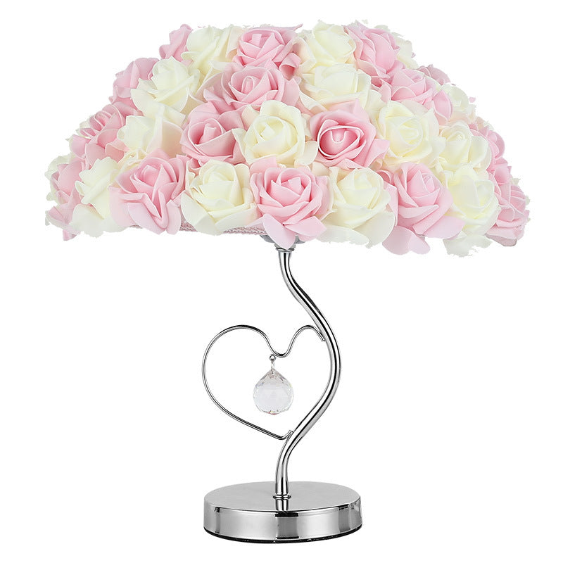 Lampe de table en forme de coeur rose