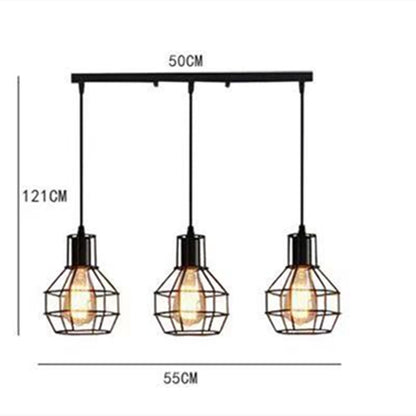 Lámparas de mesa de bar de campo americano, candelabros industriales de jaula de hierro pequeña