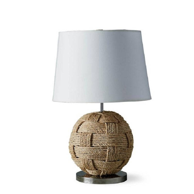 Country Table Lamp Hand-woven Hemp Rope Ball Natural