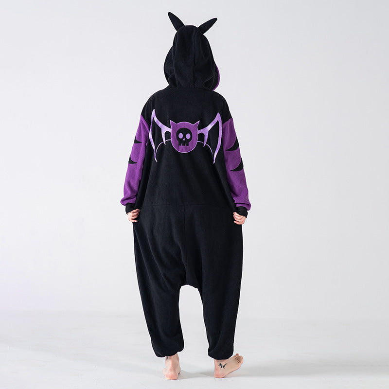 Vente en gros Halloween Devil's Son One-piece Pyjama Cosplay Festival Costume à capuche mignon maison