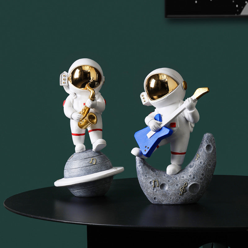 Accesorios de decoración del hogar Figuras de astronauta de resina nórdica