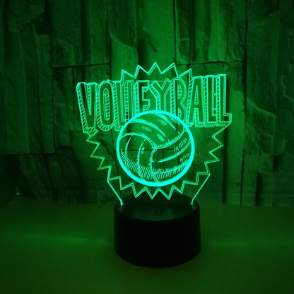 Luz nocturna LED 3D de voleibol.