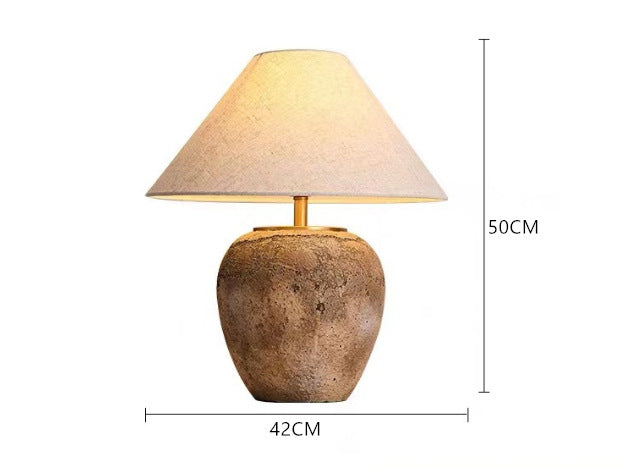 Ceramic Table Lamp Silent Style Large Modern New Chinese Retro Nostalgic Hotel Homestay Ornament