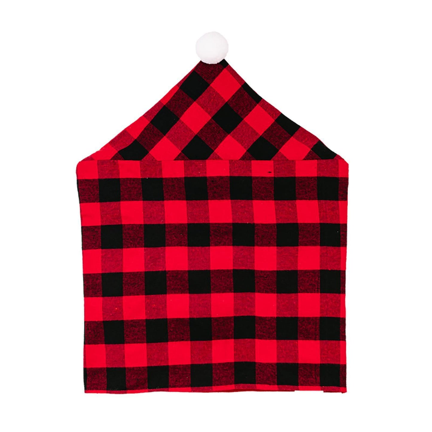 Christmas Season New Home Decorations Red Black Plaid Ribbon White Fur Ball Chair Cover