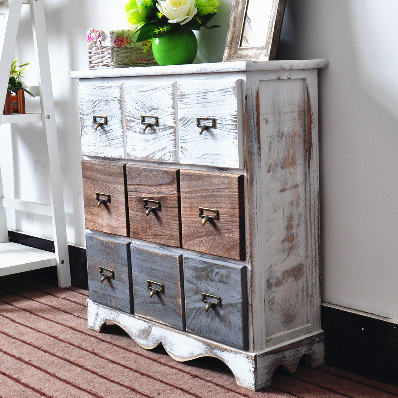 Home Fashion Simple Drawer Type Solid Wood Bedside Table