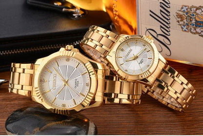 Relojes de vestir dorados para hombre de marca de lujo de acero inoxidable